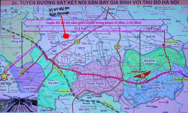 Sun Group de xuat tuyen duong sat noi san bay gia binh toi thu do di qua sun bac ninh